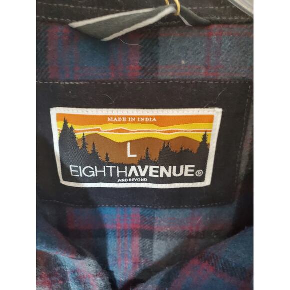 Eighth Avenue Plaid Flannel Button Down Shirt, NWT, Large - Picture 5 of 6